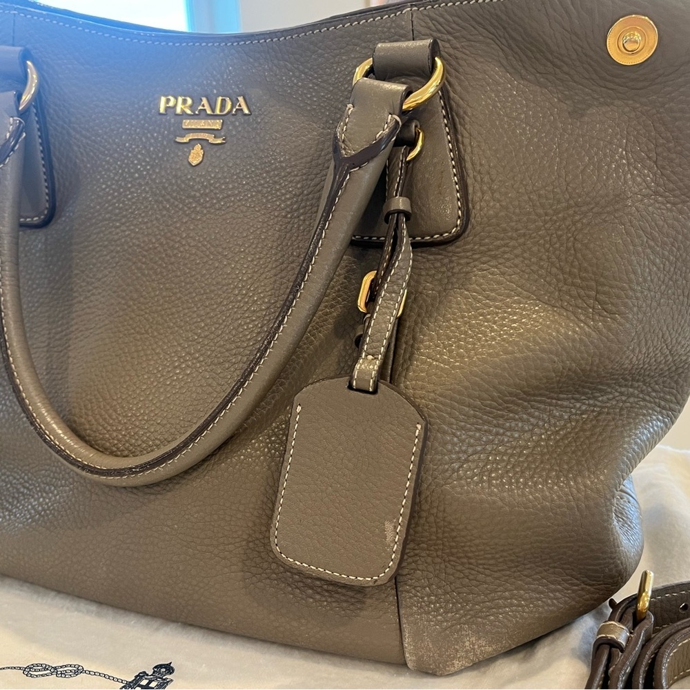 Prada - Vitello Daino Sacca 2 Manici in Argilla - Satchel / Crossbody / Tote Bag - Picture 8 of 16